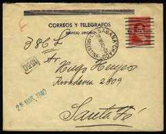 Official Cover With Postmark Of  "LA SABANA" (Chaco) Sent To Santa Fe On 24/MAR/1940, VF Quality - Brieven En Documenten