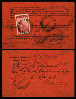 Parcel Card Used In Rosario On 3/OC/1938, Franked With 25c. Agriculture. - Brieven En Documenten
