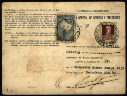 PO Box Payment Card Used In BARADERO (Buenos Aires) In JUN/1937, Interesting! - Brieven En Documenten