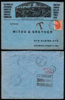 Advertising Cover Sent From "REALICÓ" (La Pampa) To Buenos Aires On 24/FE/1931, With POSTEGE DUES Mark Of... - Lettres & Documents