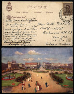Postcard With View Of Independencia Square In Montevideo, Sent From "ESTACION MERCEDES" (San Luis) To USA In... - Lettres & Documents