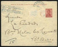 Stationery Envelope With Green Postmark Of CONDARCO (B.Aires) Sent To Buenos Aires On 18/NO/1922, Some Stamps Of... - Lettres & Documents