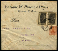 Cover With Corner Card And On Back Advertising For Yerba Mate, Sent From "VICTORIA" (Entre Rios) To Buenos Aires In... - Lettres & Documents