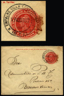 Stationery Envelope Sent From "EMPALME VILLA CONSTITUCION" (Santa Fe) To Buenos Aires On 17/AU/1907, VF Quality - Brieven En Documenten