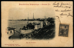 Spectacular PC Sent To Santo Tomé In OC/1904, Franked With 2c. Seated Liberty, With View Of The Port Of... - Briefe U. Dokumente
