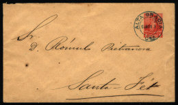 Stationery Envelope Sent To Santa Fe On 15/NO/1903 With Blue-green Postmark Of "ALTA GRACIA" (Córdoba), VF... - Lettres & Documents