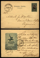 Postal Card Illustrated On Back With Statue Of Belgrano, Sent From "CHACABUCO" (Buenos Aires) To Pergamino On... - Lettres & Documents