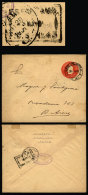 Stationery Envelope Sent From "LAS FLORES" To Buenos Aires On 28/MAY/1901, With Rectangular Backstamp Of "ESTAFETA... - Lettres & Documents