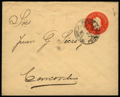 Stationery Envelope Mailed On 27/SE/1900 With Postmark Of "MONTE CASEROS" (Corrientes), To Concordia, VF Quality - Lettres & Documents