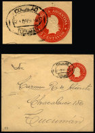 Stationery Envelope Mailed To Tucumán City In DE/1899 With Double Ellipse Datestamp Of "COLALAO"... - Brieven En Documenten