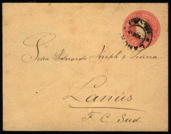 Lettercard Illustrated Inside, Mailed On 1/JA/1899 With Double Circle Datestamp Of "LANUS", VF Quality - Lettres & Documents