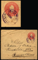 Stationery Envelope Used On 15/AU/1898 With Double Circle Datestamp Of "LAPRIDA" (Santiago Del Estero), To Buenos... - Lettres & Documents