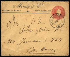Stationery Envelope With Printed Corner Card, Sent To Buenos Aires On 8/JUL/1898 With Double Circle Datestamp Of... - Briefe U. Dokumente