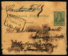 Wrapper Posted On 13/AU/1896 With Rectangular Datestamp Of "MATANZA" To Santa Fe. - Lettres & Documents