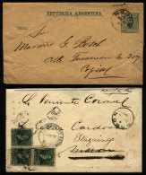 Wrapper And Cover Mailed On 11/MAY/1892 And 26/JUL/1894 With Postmarks Of "MORON", The Cover With Back Flap... - Brieven En Documenten