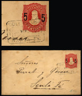 Stationery Envelope Sent To Santa Fe City In AP/1892 With Double Rectangular Datestamp Of "COLa FRANK" (Santa Fe),... - Lettres & Documents