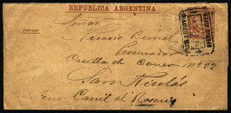 Stationery Envelope Sent To San Nicolás On 12/OC/1891 With Double Rectangular Datestmap Of "TRES ARROYOS" - Lettres & Documents