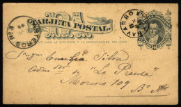 Postal Card Sent From "NAVARRO" (Buenos Aires) To Buenos Aires City On 6/JUN/1888, VF Quality - Brieven En Documenten