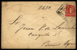 5c. Rivadavia Stationery Envelope Sent To Buenos Aires In JUN/1888, With Rectangular Cancel Of Rosario, VF Quality - Brieven En Documenten