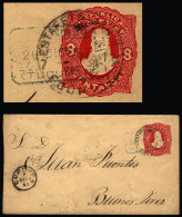 Stationery Envelope Used On 26/DE/1887 With Postmarks Of  "ESTAFETA AMBULANTE Nº7" And "ESTn SIMOCA"... - Brieven En Documenten