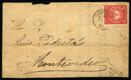 Front Of A Commercial Invoice (rate For Printed Matter) Mailed To Montevideo In 1884, Franked With 1c. (GJ.62),... - Brieven En Documenten