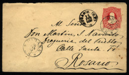Stationery Envelope Sent To Rosario On 10/FE/1883 With Double Circle Datestamp Of PARANA, VF Quality - Lettres & Documents