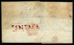 Folded Cover Used Circa 1800, Sent To Buenos Aires With Rust-red Straightline SANTA FE Mark Very Well Applied, VF... - Autres & Non Classés