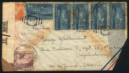 Airmail Cover Sent From La Habana To Rio De Janeiro On 12/OC/1934, Nice Postage And Handstamp + Censor Label,... - Venezuela