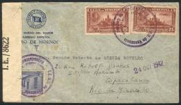 Cover Sent By A Passenger ONBOARD SPANISH MAIL STEAMER 'CABO DE HORNOS', Dispatched In Puerto Cabello By Airmail To... - Venezuela