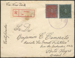 Registered Cover Sent From Caracas To Brazil In April 1934, Franked With 75c., VF Quality! - Venezuela