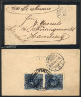 Cover Franked With Pair Sc.163, Sent From PUERTO CABELLO To Hamburg In DEC/1900, Excellent Quality! - Venezuela