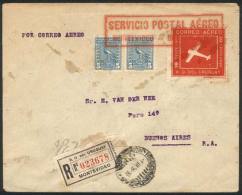 1/MAR/1926 Montevideo - Buenos Aires: First Flight, Registered Cover With Arrival Backstamp Of The Same Day, VF... - Uruguay