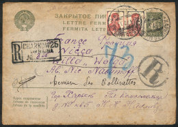 Stationery Envelope Sent By Registered Mail From CHARKOW To France On 17/JUL/1933, Very Interesting! - Ukraine