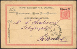 5K. Postal Card Of The Austrian Post Office, Sent From Smyrna To Damas (Syria) On 15/OC/1894, VF Quality - Andere & Zonder Classificatie