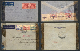 2 Airmail Covers Sent To Rio De Janeiro In 1943/4, Both With Interesting CENSOR Labels! - Other & Unclassified