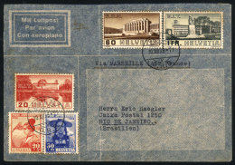 Airmail Cover Sent From Basel To Rio De Janeiro On 10/DE/1938, Nice Postage, Fine Quality (very Light Staining,... - Autres & Non Classés