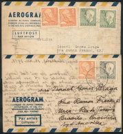 2 Aerograms Written In ESPERANTO, Sent To Brazil In 1951 And 1952, VF Quality! - Other & Unclassified