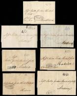 7 Entire Letters Sent From Lisboa To Madeira Between 1815 And 1837, With Varied And Interesting Postal Marks,... - ...-1853 Prephilately