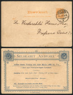 3o. Postal Card With A Very Nice Advertising On Back, Used In Kristiania On 28/NO/1896, VF Quality! - Other & Unclassified