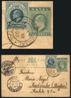 ½p. Postal Card + Additional ½p., Sent From CHAKAS KRAAL To Germany On 18/SE/1903, Very Nice! - Natal (1857-1909)