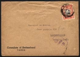 Envelope Of The Swiss Consulate In Tanga Sent To Leopoldville (Belgian Congo) On 24/AU/1944 Franked With 20c., And... - Other & Unclassified