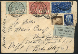 Airmail Cover Sent From Roma To Brazil On 3/JUN/1930 Franked With 8.85L. Including The Sc.C9 (US$325 On Used... - Autres & Non Classés