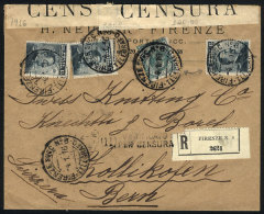 Registered Cover Sent From Firenze To Switzerland On 4/JA/1916, VF Quality! - Other & Unclassified