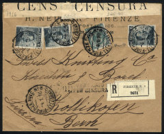 Registered Cover Sent From Firenze To Switzerland On 4/JA/1916, VF Quality! - Autres & Non Classés