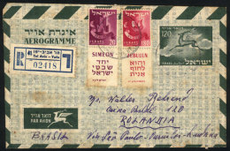 Uprated Aerogram Sent From Ramot Hashavim To Brazil On 3/MAR/1956, Very Nice! - Autres & Non Classés