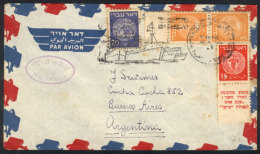 Cover Sent To Argentina On 23/JA/1949, Interesting Postmark (topic Ships, Maps), Minor Defects, Very Nice! - Autres & Non Classés