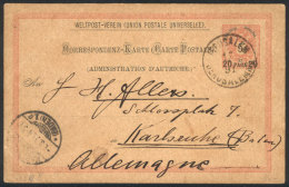 20pa. Postal Card Sent From The Austrian Postal Office In JERUSALEM To Germany On 12/FE/1891, VF Quality! - Other & Unclassified