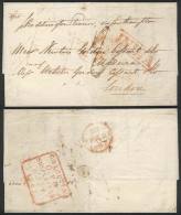 Entire Letter Dated CALCUTTA 7/OC/1847 And Posted To MADEIRA (arrival 28/DE), On Front Bearing Red "INDIA" In... - ...-1852 Préphilatélie