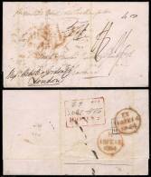 Entire Letter Dated SAUGOR 21/DE/1843 Sent To MADEIRA (arrival 26/FE/1844), Bearing Red Backstamps: Rectangular... - ...-1852 Préphilatélie