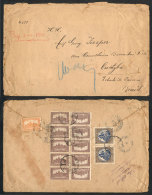 Cover Sent From Pecs To Brazil On 27/DE/1922 With Fantastic Postage On Reverse, Very Interesting! - Briefe U. Dokumente